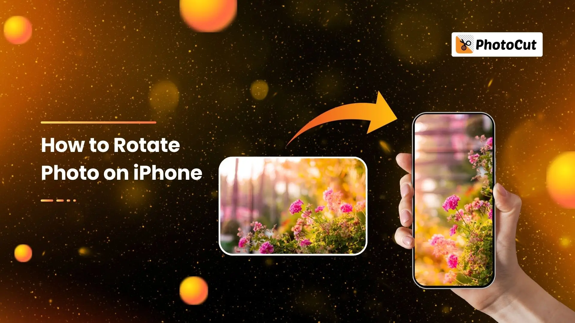 Image illustrating the steps to rotate a photo on an iPhone device for better orientation and viewing experience.