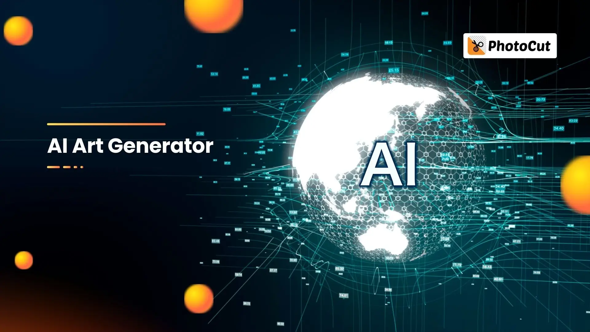 A digital artwork illustrating the concept of an AI art generator, featuring dynamic shapes and vivid hues.