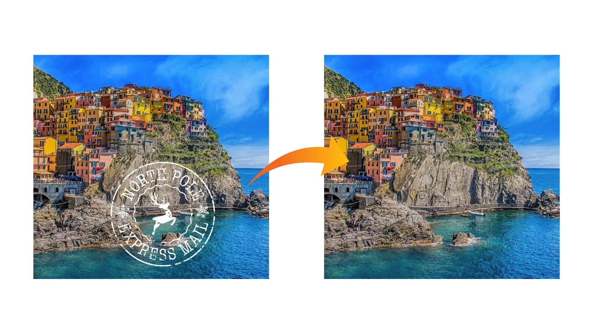 Two identical images side by side, each displaying the same text prominently.