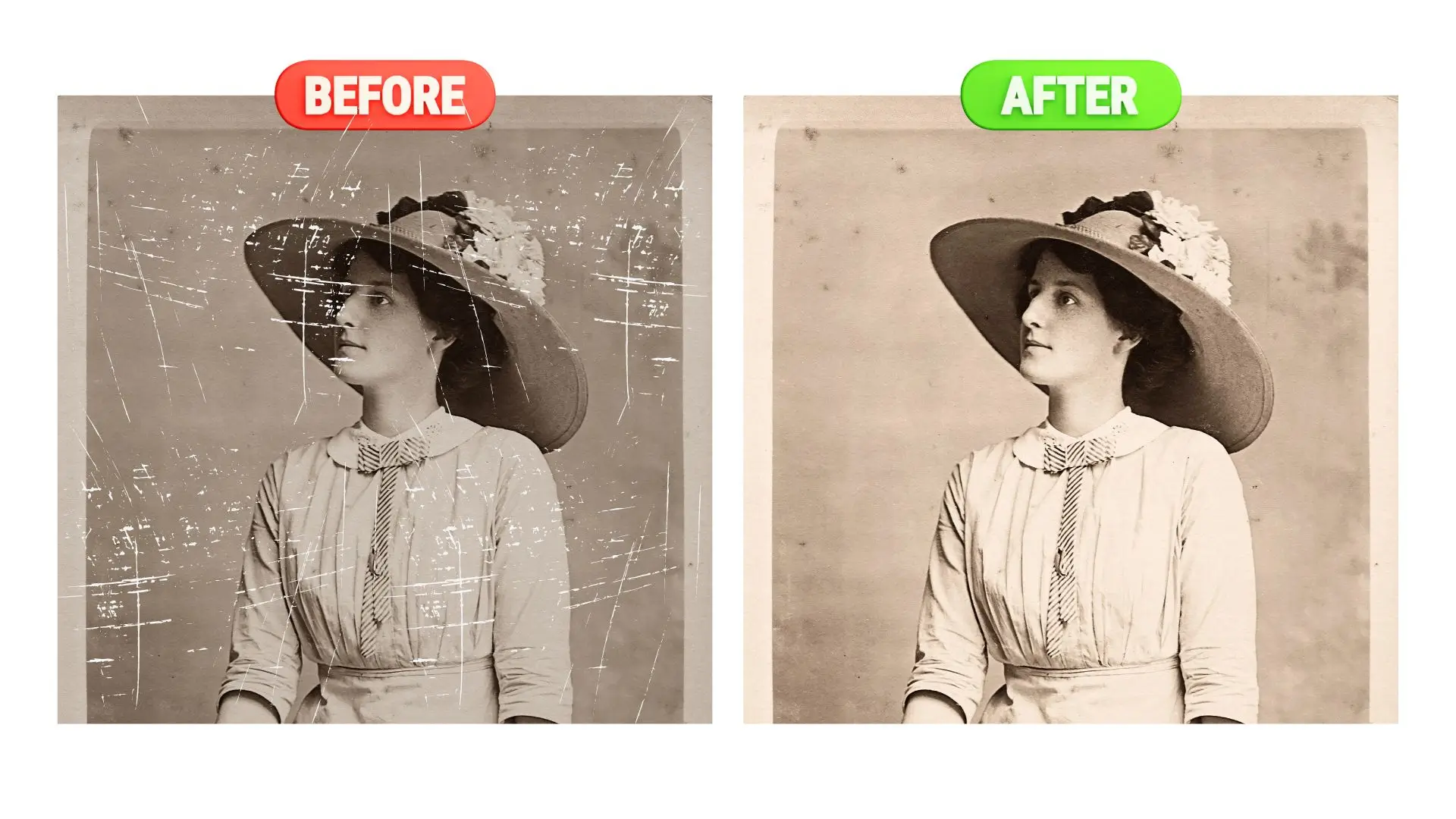 A woman wearing a stylish hat poses for two photos, showcasing her fashionable headwear and confident demeanor.