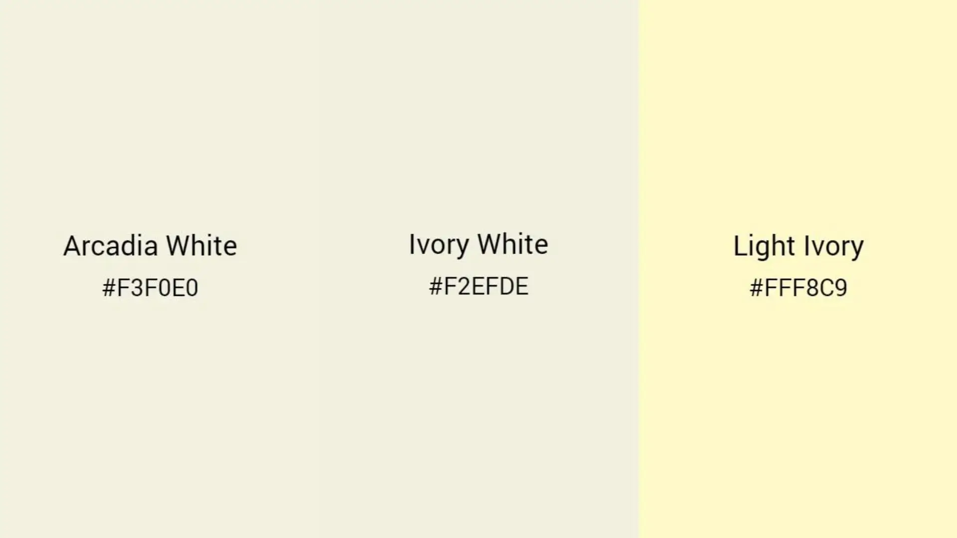 Color chart displaying various light and white shades for design reference and selection.