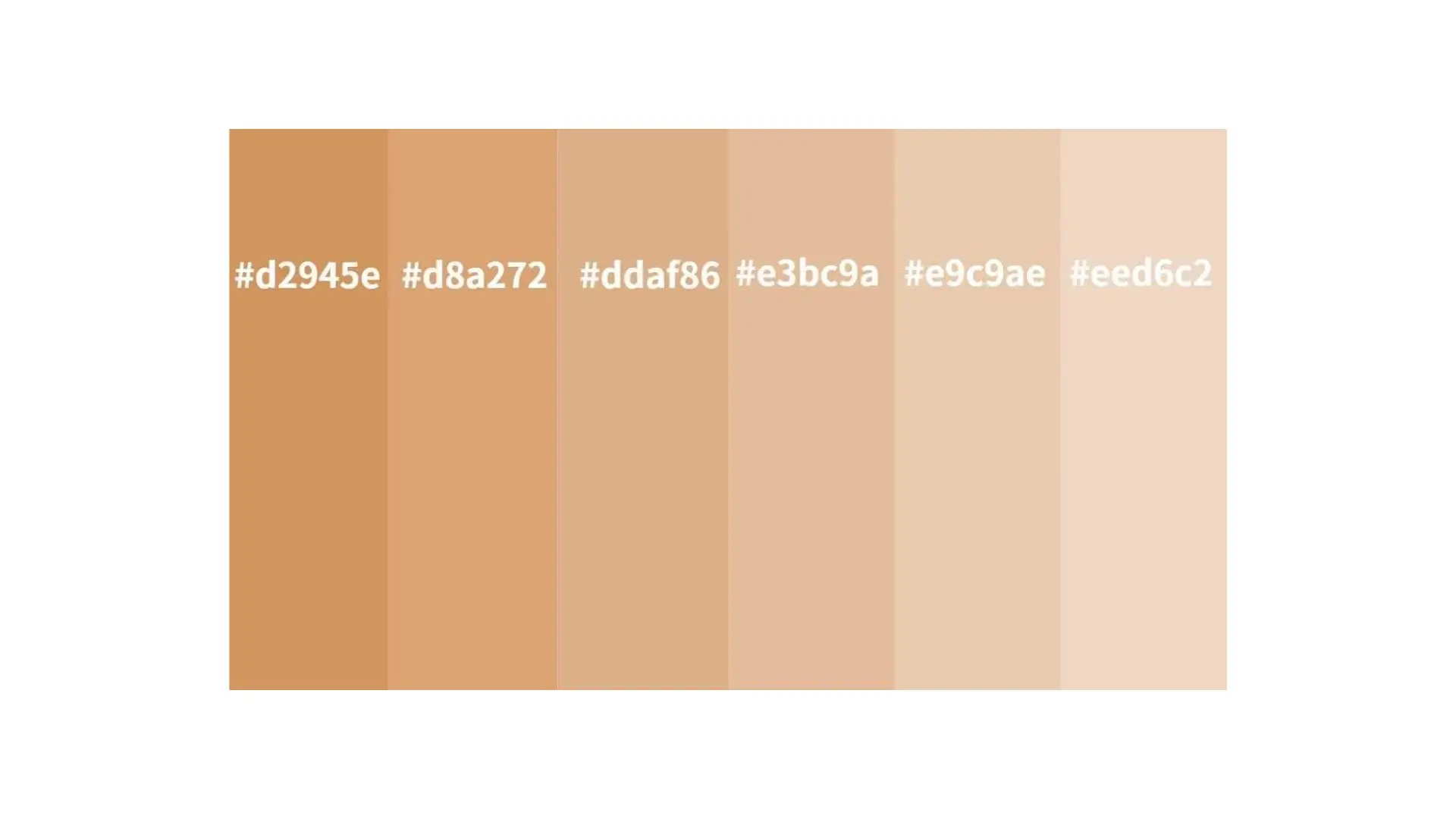 A color palette displaying various shades, each labeled with its corresponding name for easy identification.