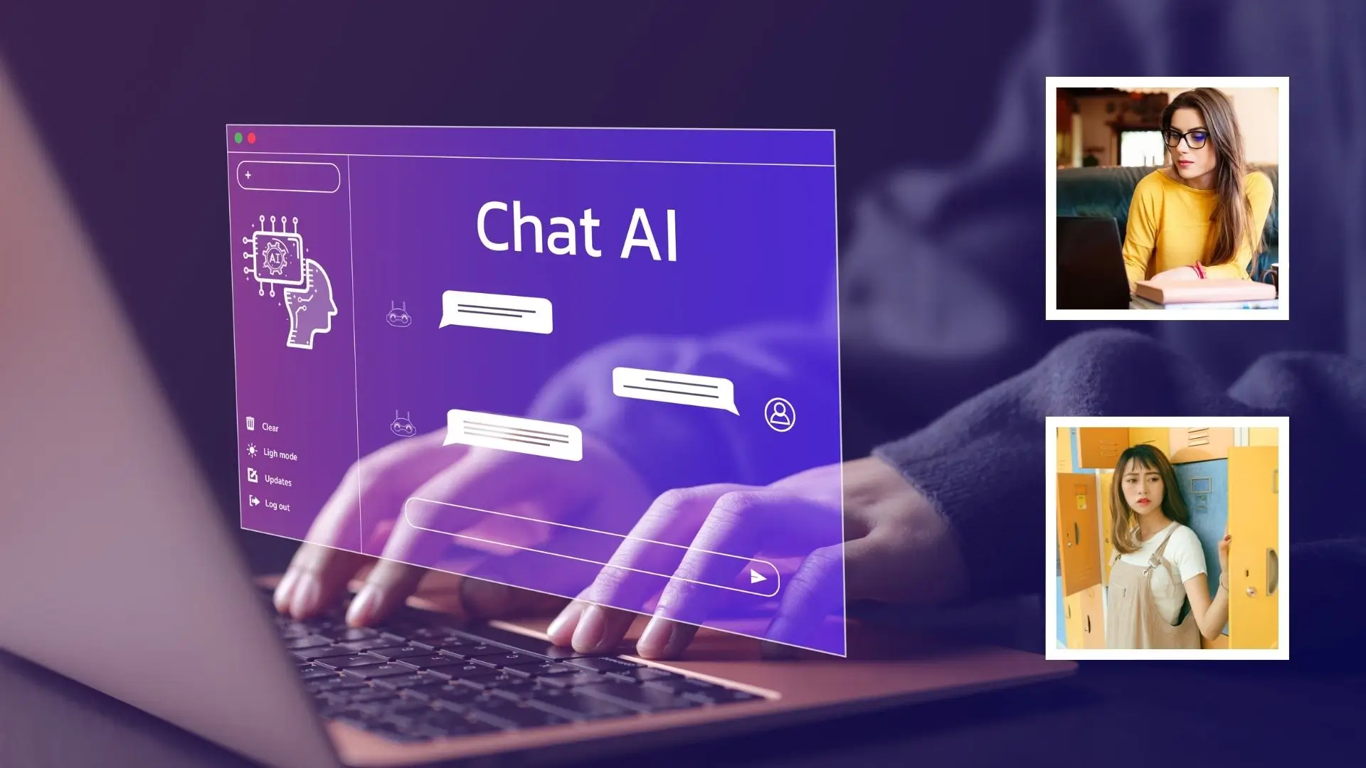 A chatbot interface showcasing AI learning from user conversations for enhanced interaction and personalized responses.