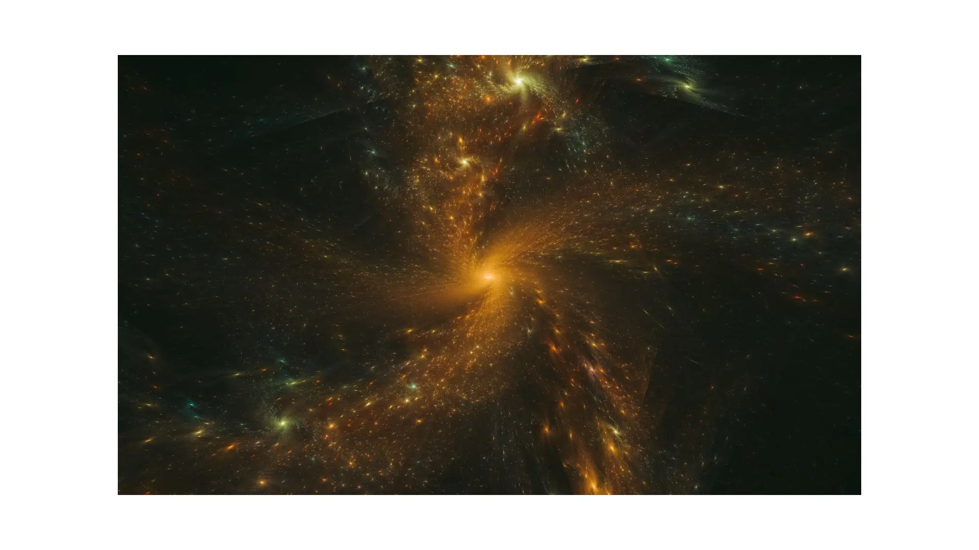 Abstract representation of a spiral galaxy, showcasing swirling colors and luminous stars in a cosmic backdrop.