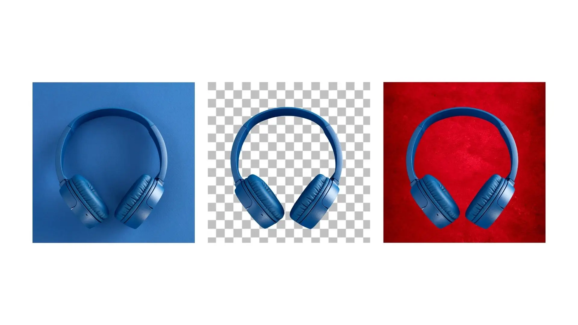 Mockup of headphones displayed against a transparent background, showcasing their design and features clearly.