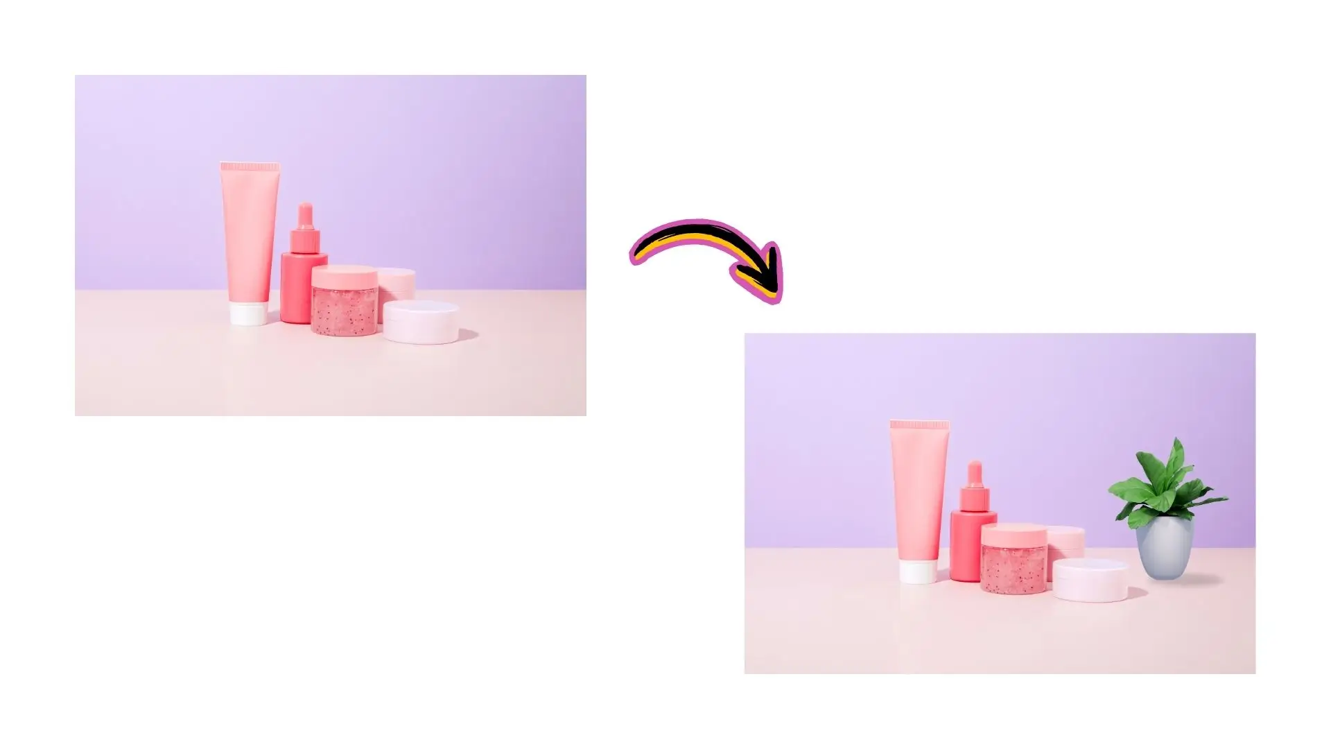 Two distinct products displayed on a table, showcasing their unique features and designs side by side.