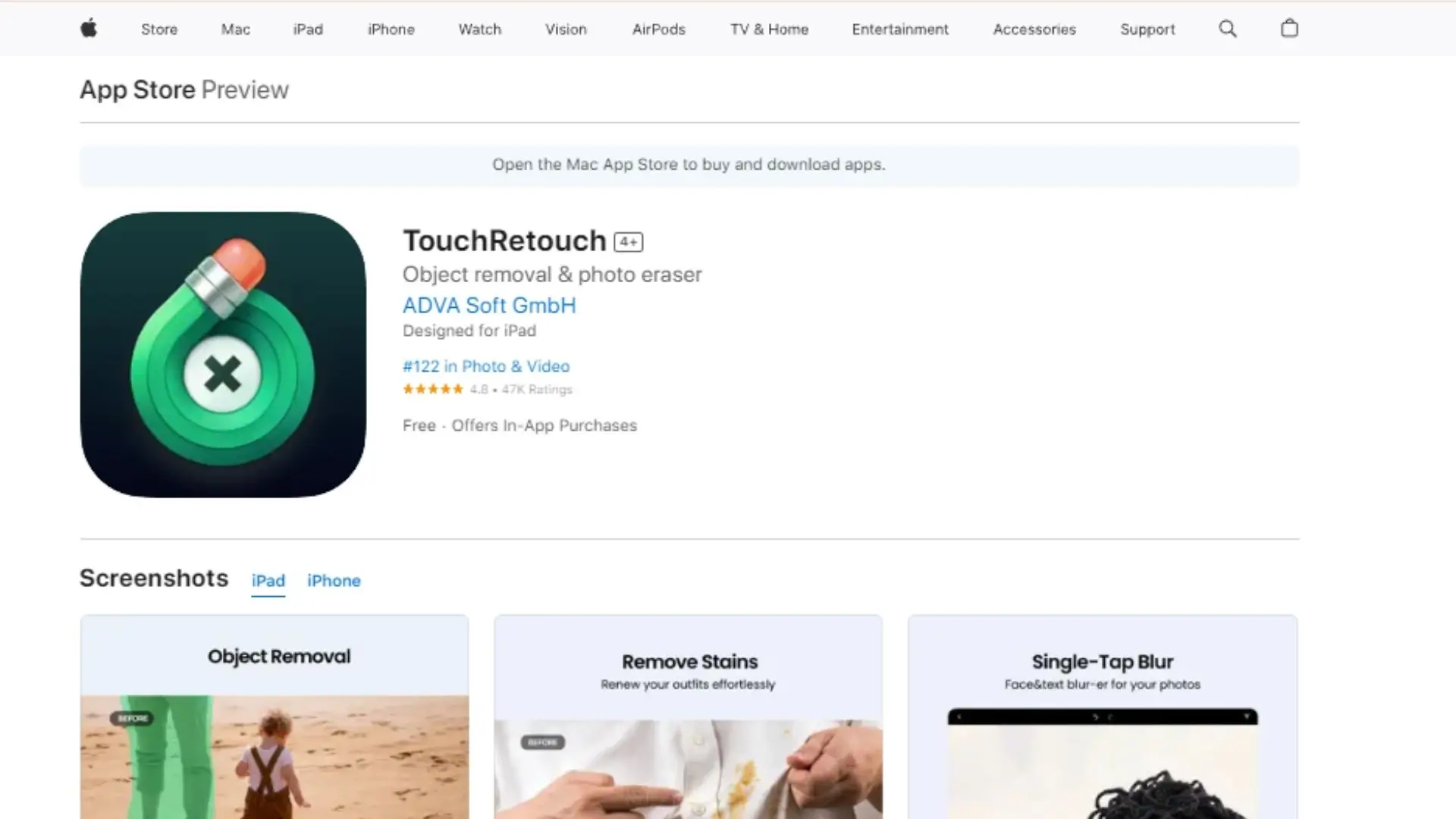 App store page showcasing various applications available for download, featuring icons and descriptions of each app.