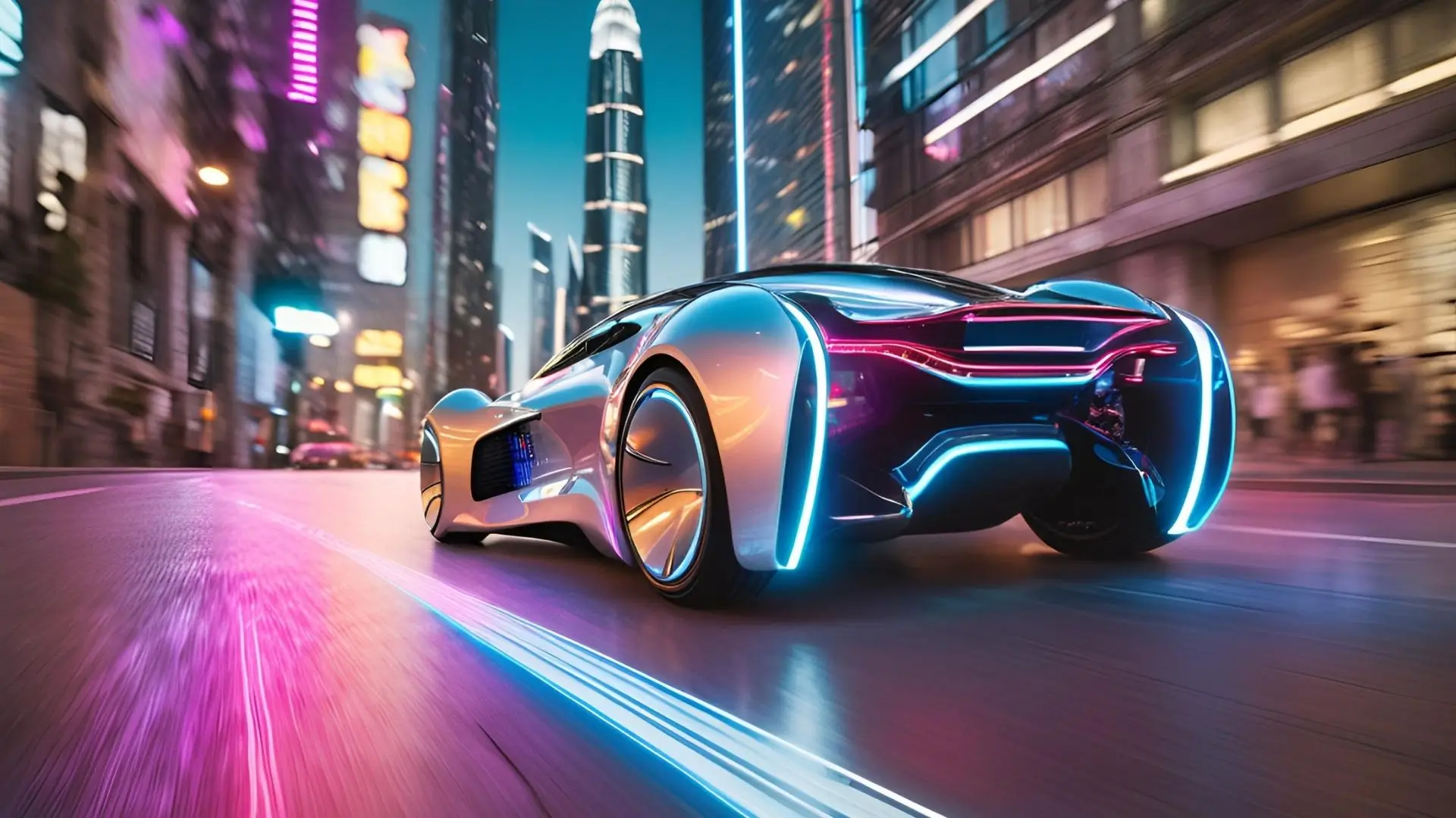 A futuristic vehicle showcasing advanced technology, symbolizing the evolution of transportation in modern society.
