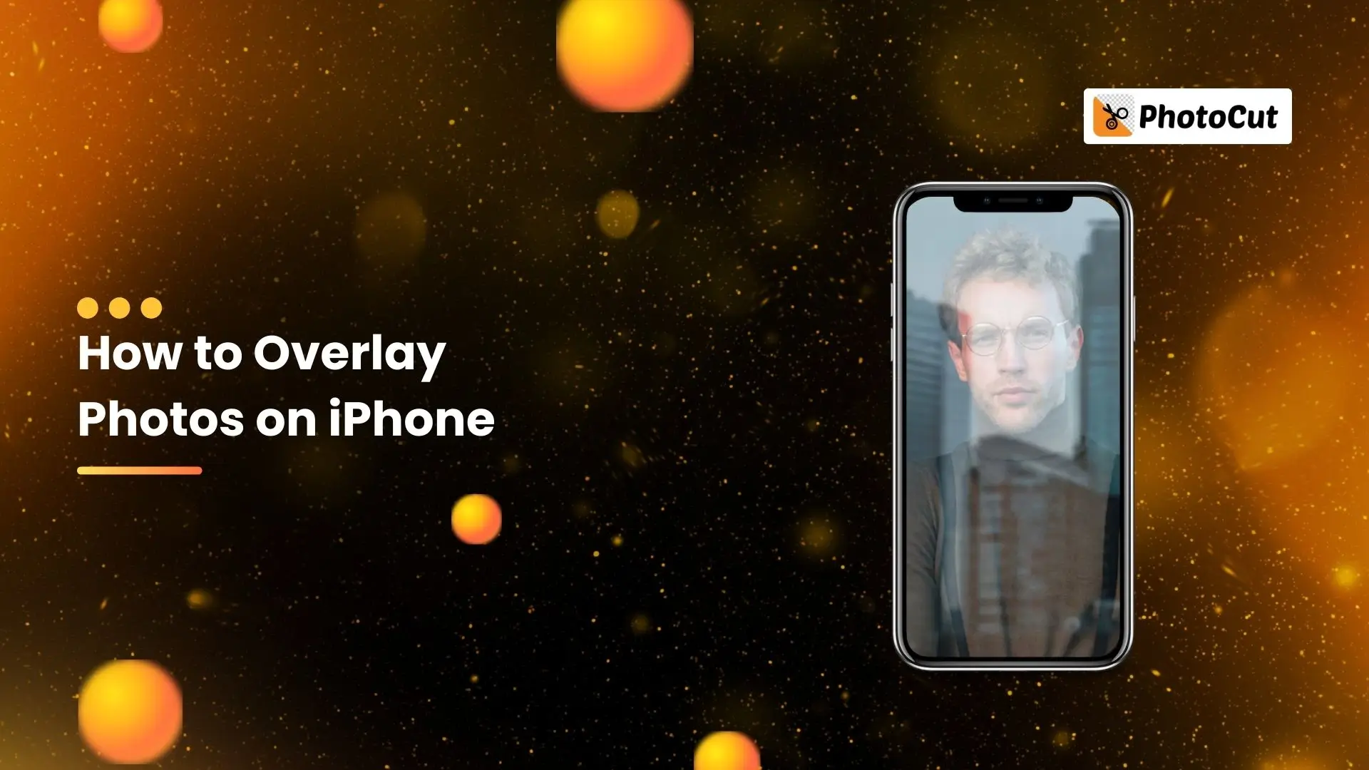 A step-by-step guide on overlaying photos using an iPhone, showcasing the app interface and editing tools.