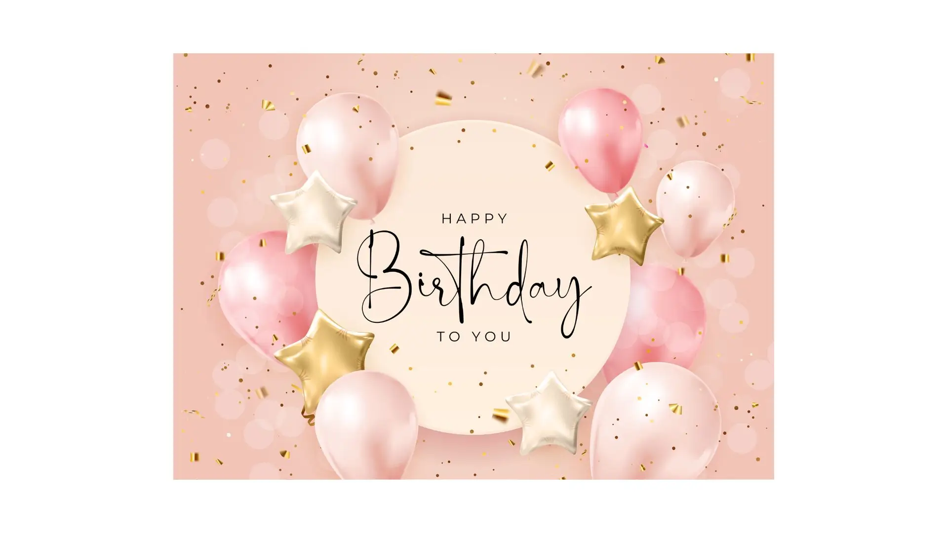 Vector illustration of a cheerful birthday greeting with colorful balloons and festive decorations.