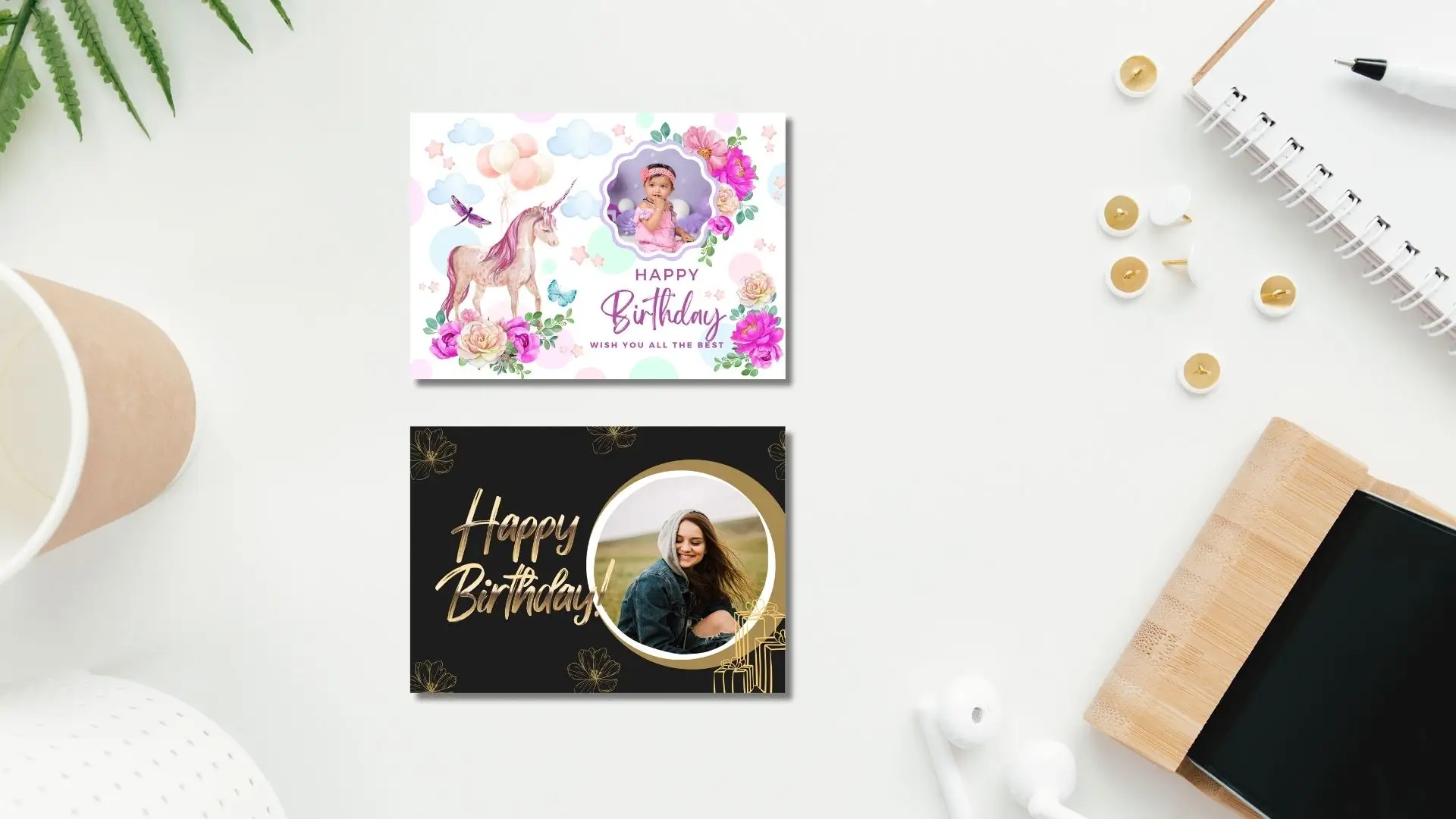 A vibrant birthday card design showcasing cheerful elements like confetti, candles, and a joyful message for the recipient.