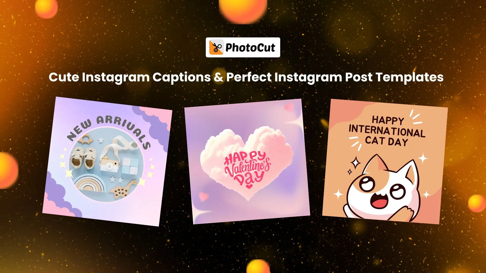 A collection of adorable Instagram post templates featuring vibrant colors and playful designs for engaging social media content.
