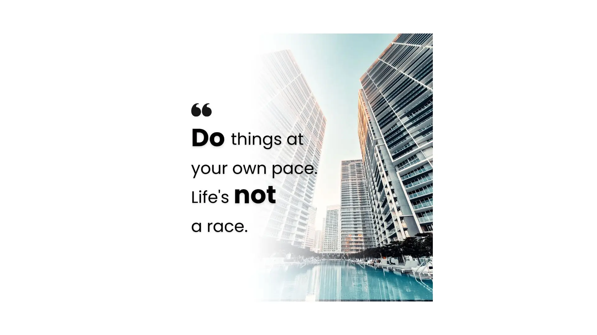 A serene landscape encouraging individuals to embrace their own pace, free from the rush of the crowd.