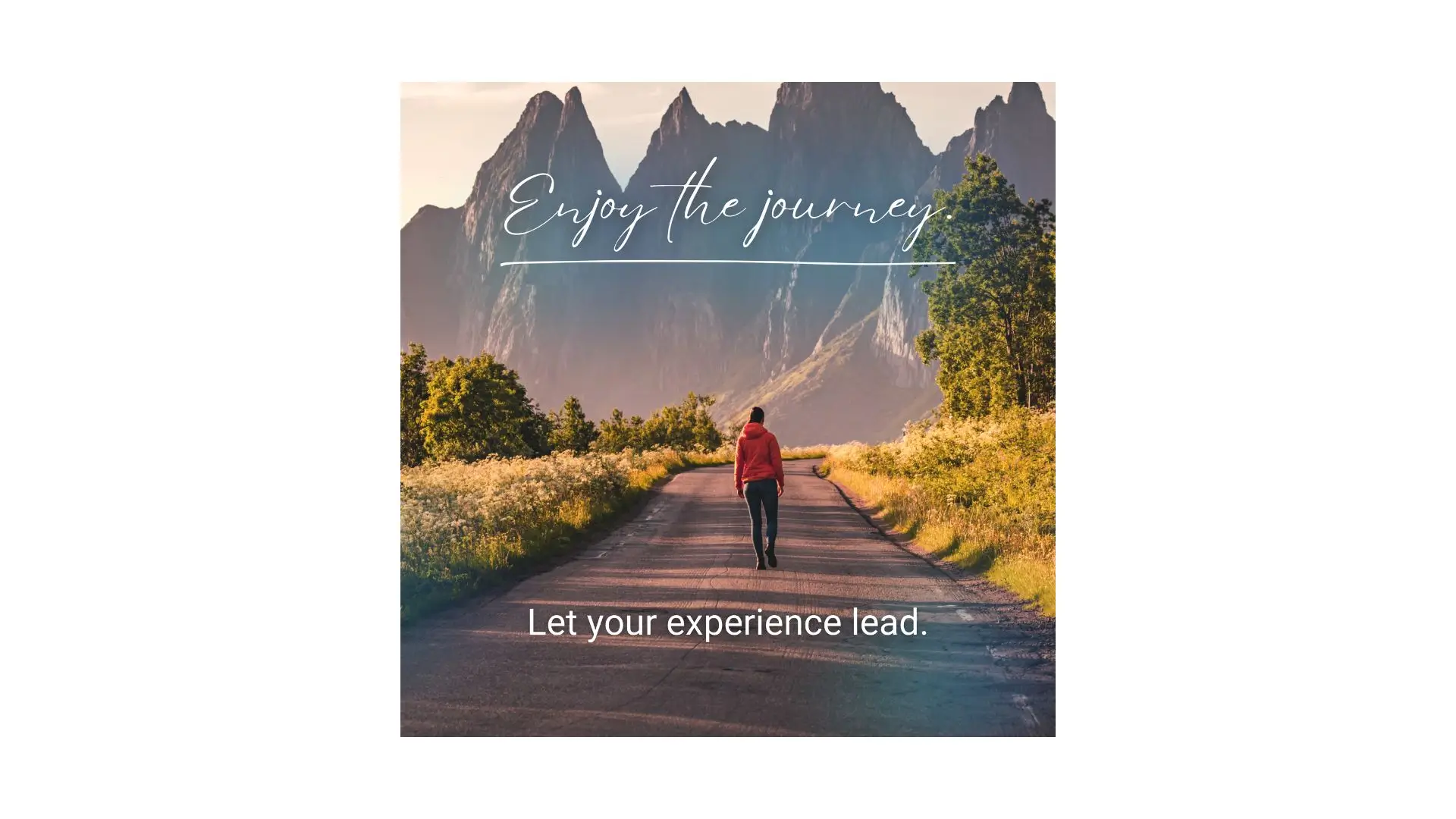 A serene landscape with a winding road, inviting viewers to embrace the beauty of the journey ahead.