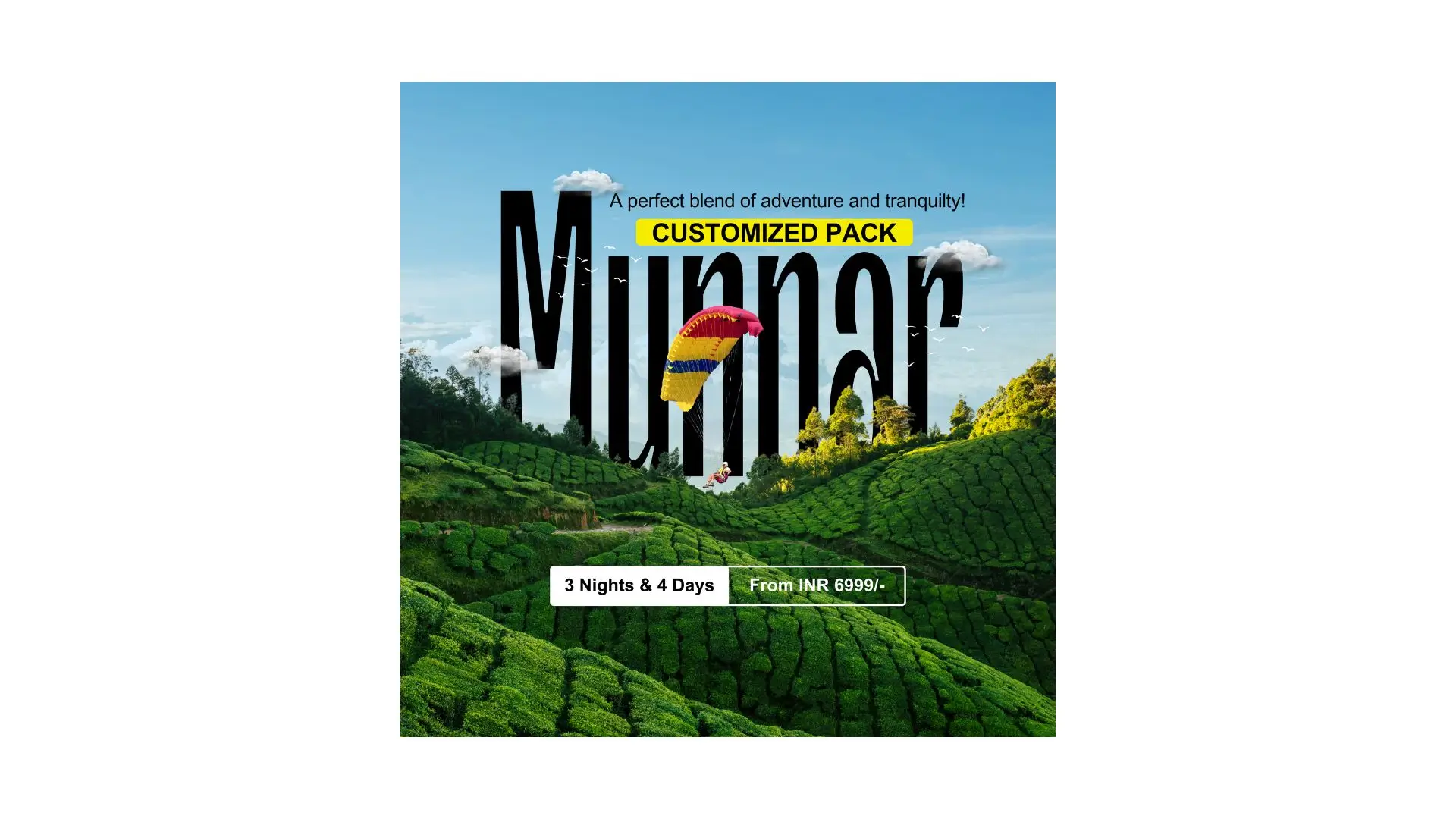 A customer pack featuring multiple instances of the word "Munnar" in a repetitive pattern.