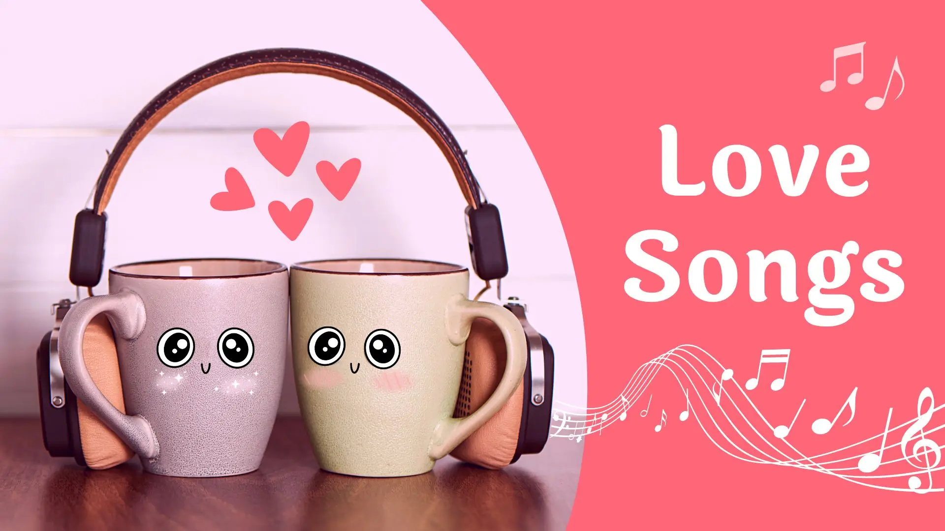 A colorful album cover featuring playful illustrations of children singing and dancing to love songs.