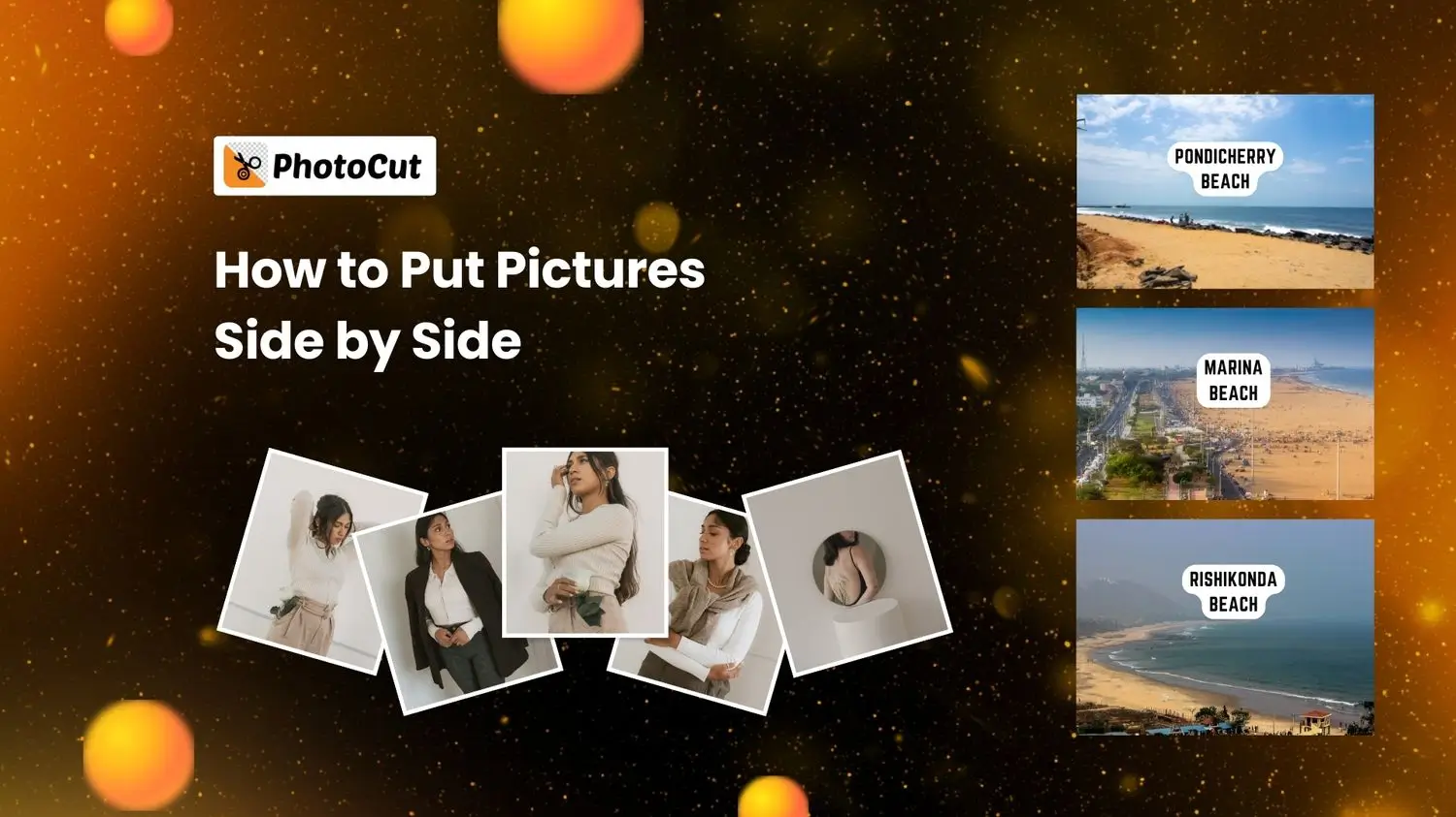 A visual guide demonstrating the steps to arrange images side by side for effective comparison.