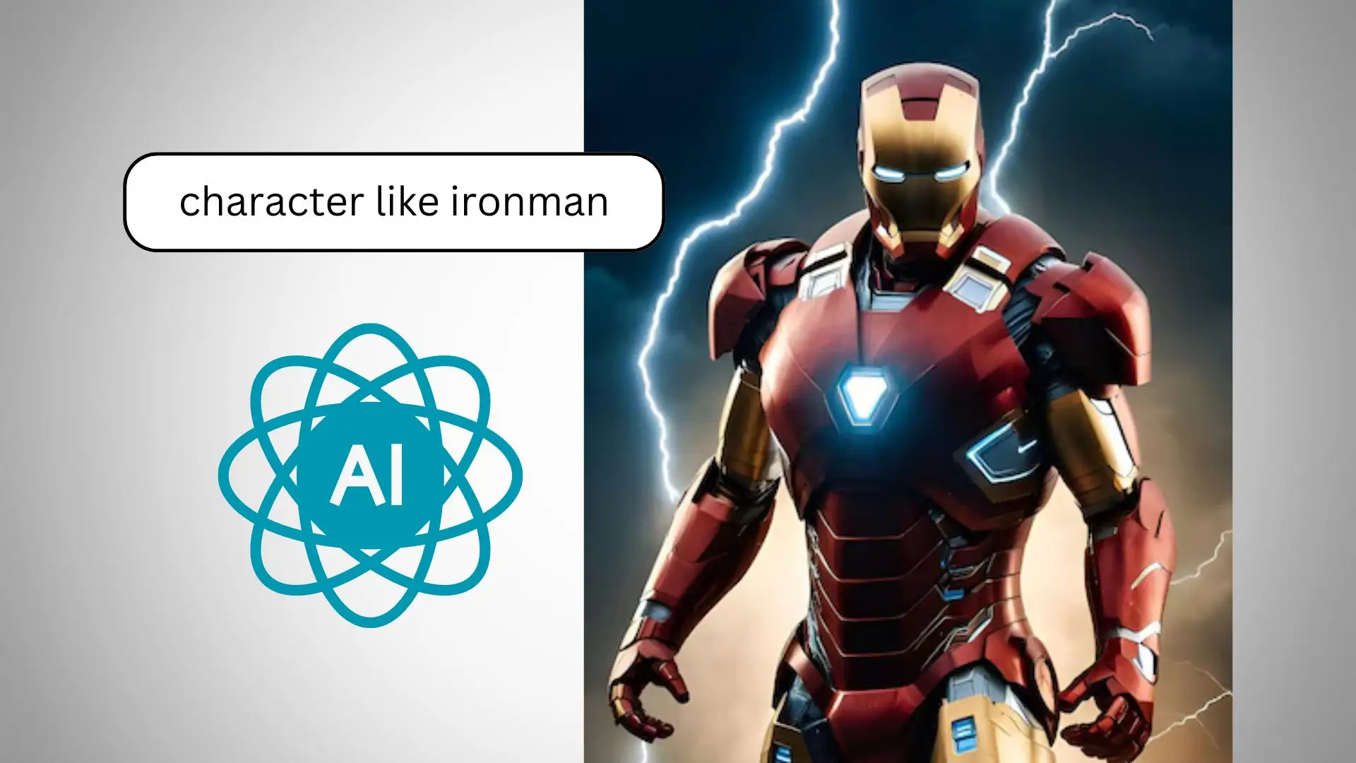 A futuristic armored character resembling Iron Man, showcasing advanced technology and a sleek design.