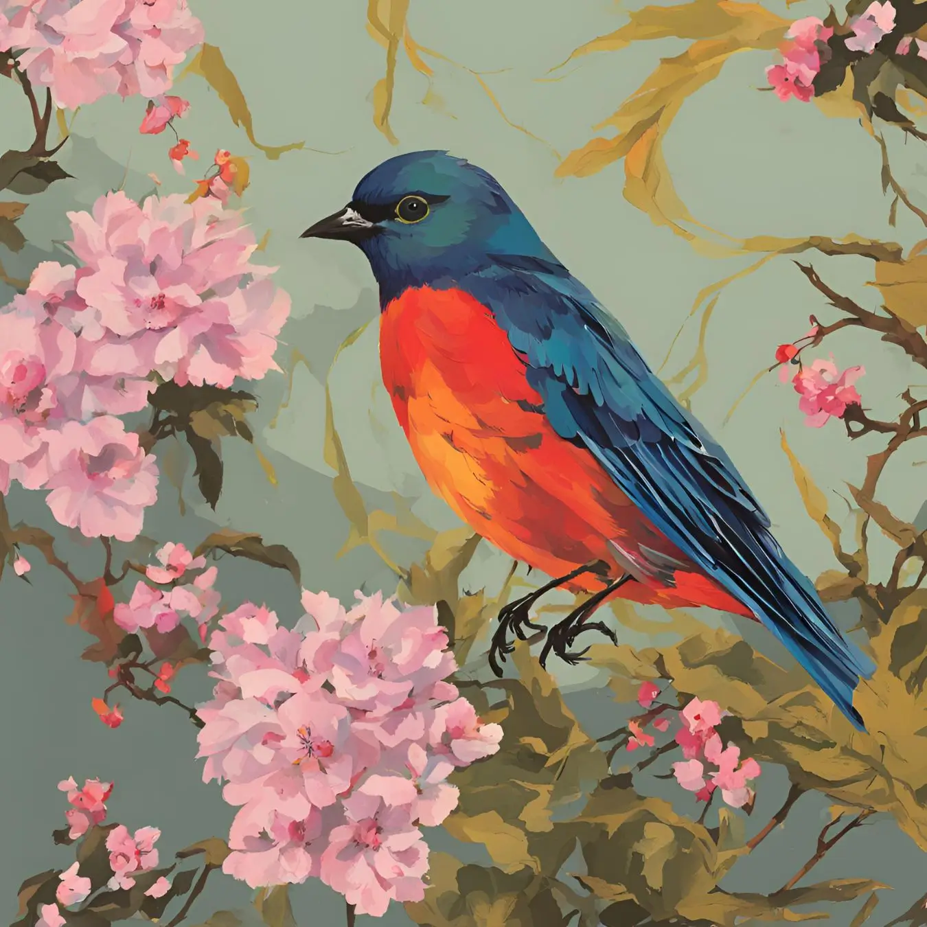 A watercolor painting of a bird.