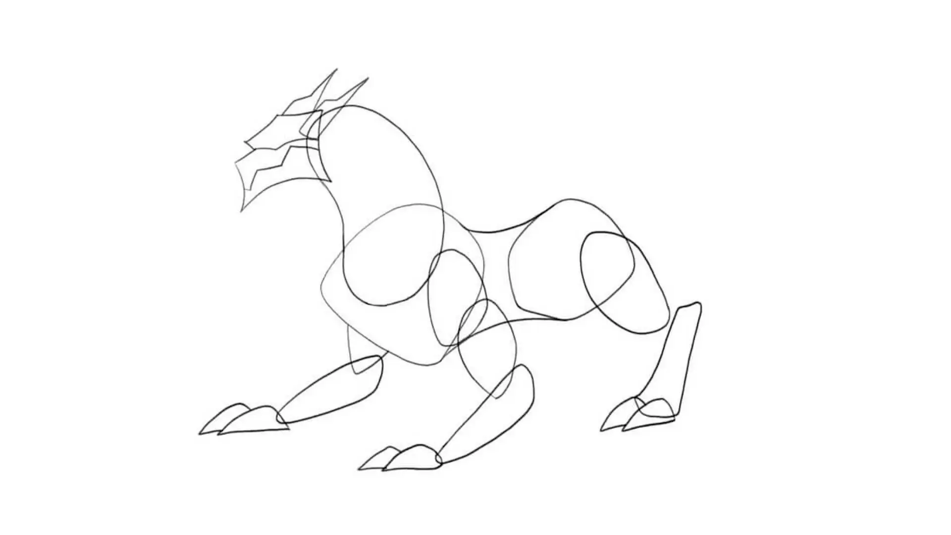 A comprehensive guide that outlines the process of drawing a dragon, clearly demonstrating each stage.