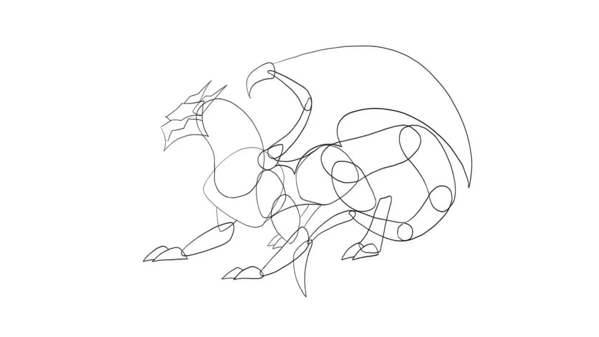 A visual tutorial for drawing a dragon, presenting a series of steps to assist artists in crafting their own dragon artwork.
