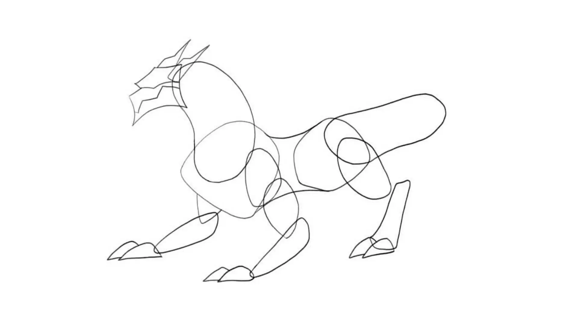 Instructional image detailing the step-by-step method for drawing a dragon, aimed at aspiring artists and enthusiasts.