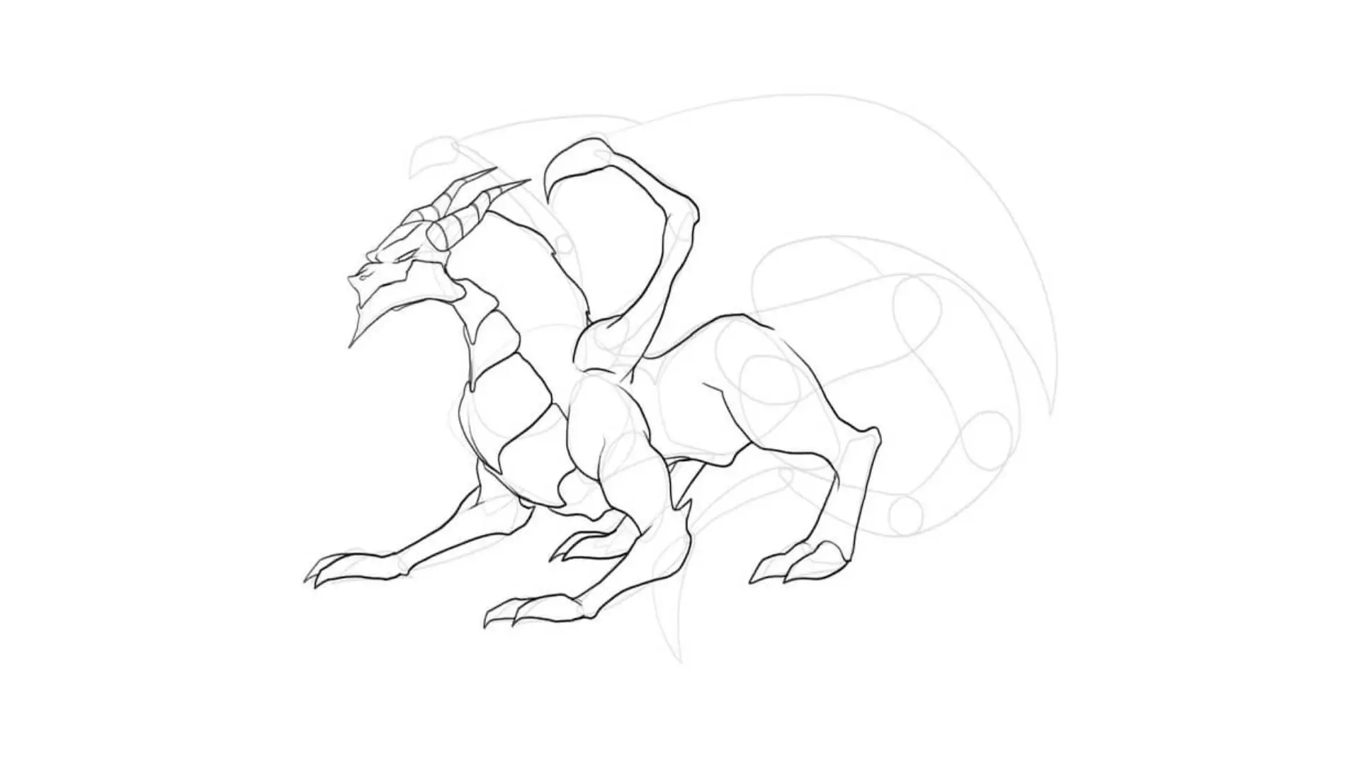 Step-by-step guide illustrating the process of drawing a dragon, showcasing each stage clearly and effectively.