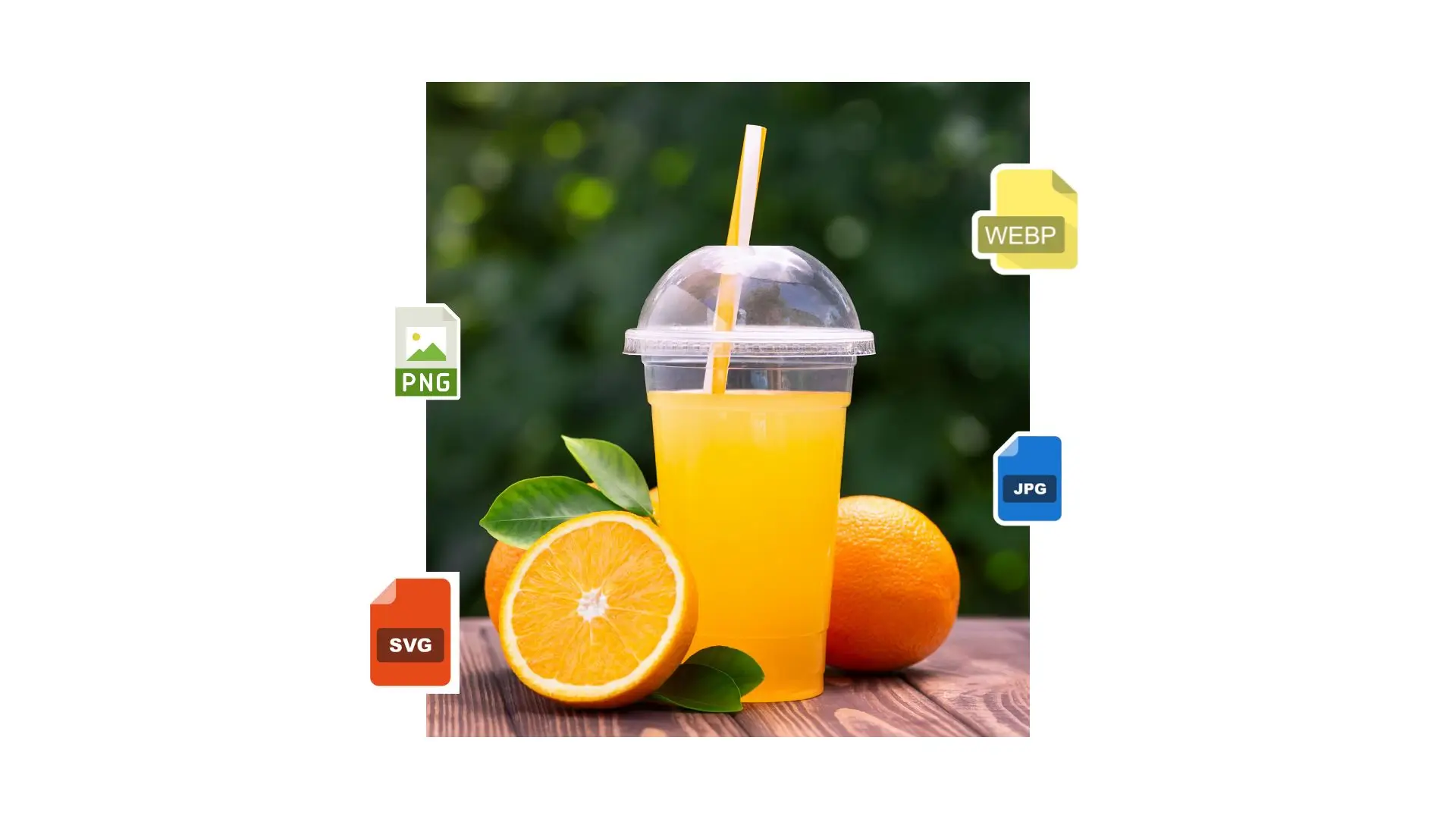A refreshing orange juice drink served in a paper cup with a straw, perfect for a sunny day.